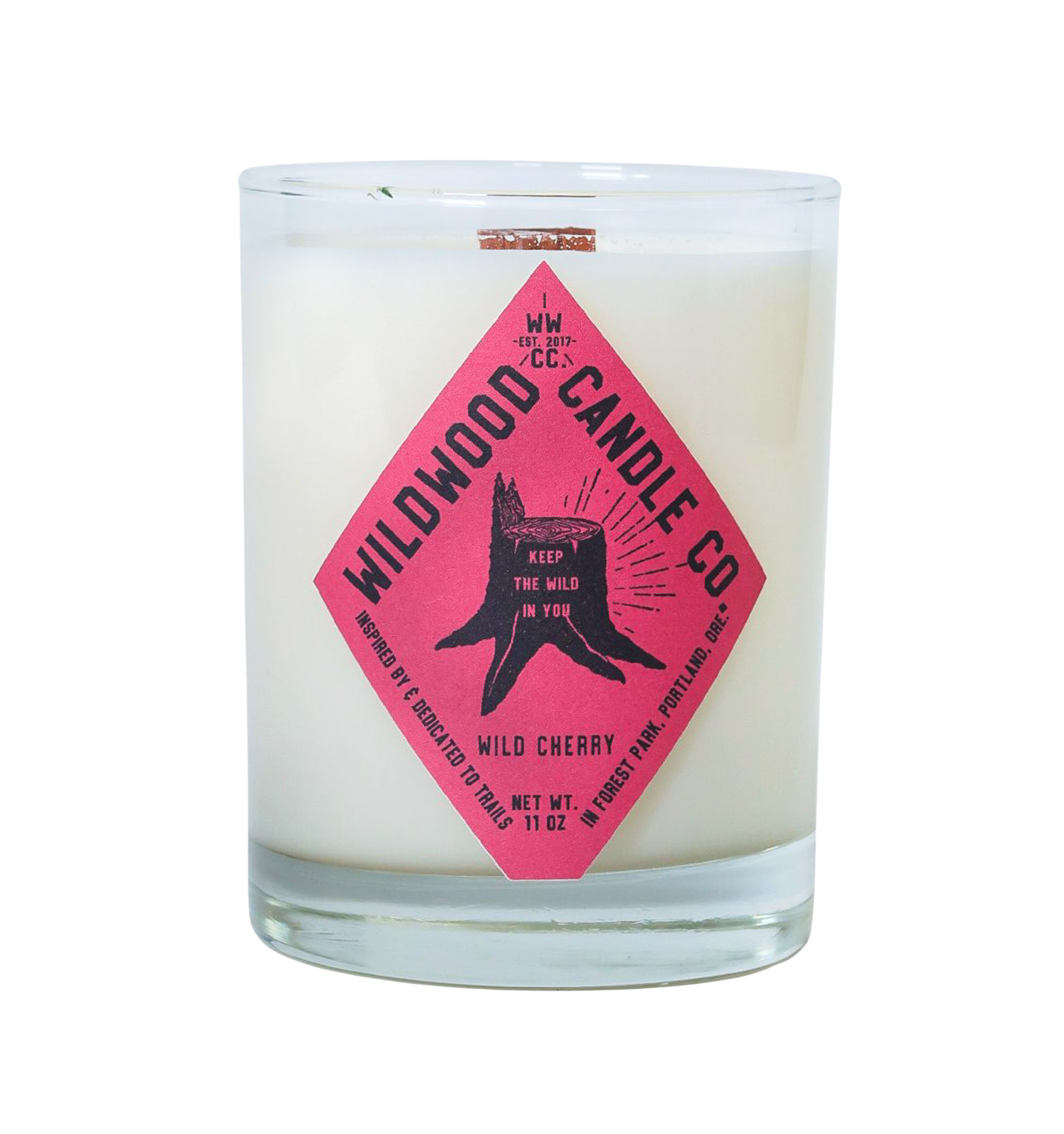 Wild Cherry Wood Wick Candle - tart cherry, yuzu, jasmine tea