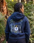 Wildwood Candle Co. Women's Crop Zip Hoodie - Navy