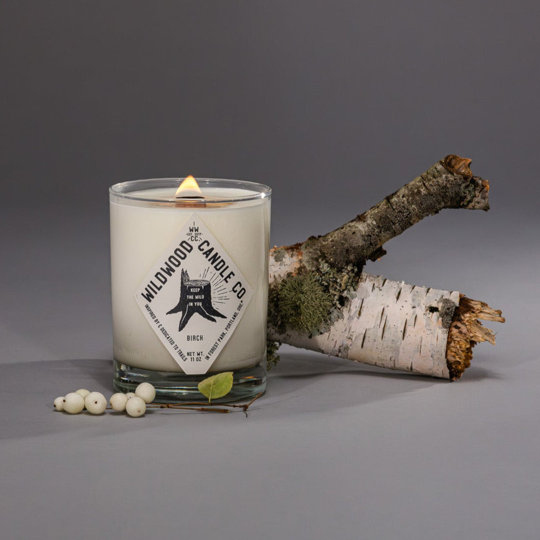 Birch Candle - cypress, bayberry, teakwood