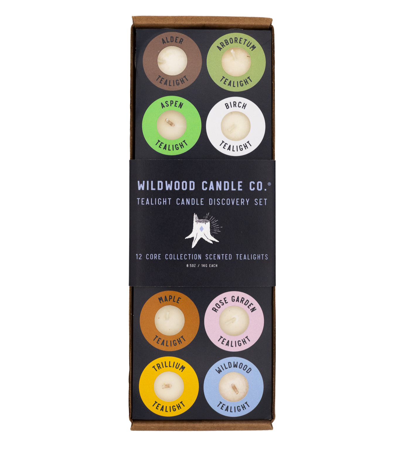 Wildwood Candle Co. Tealight Candle Discovery Set of 12 Tealights
