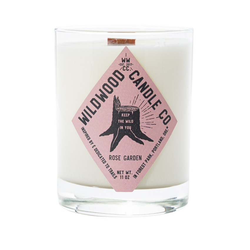 botanical rose candle by wildwood candle co