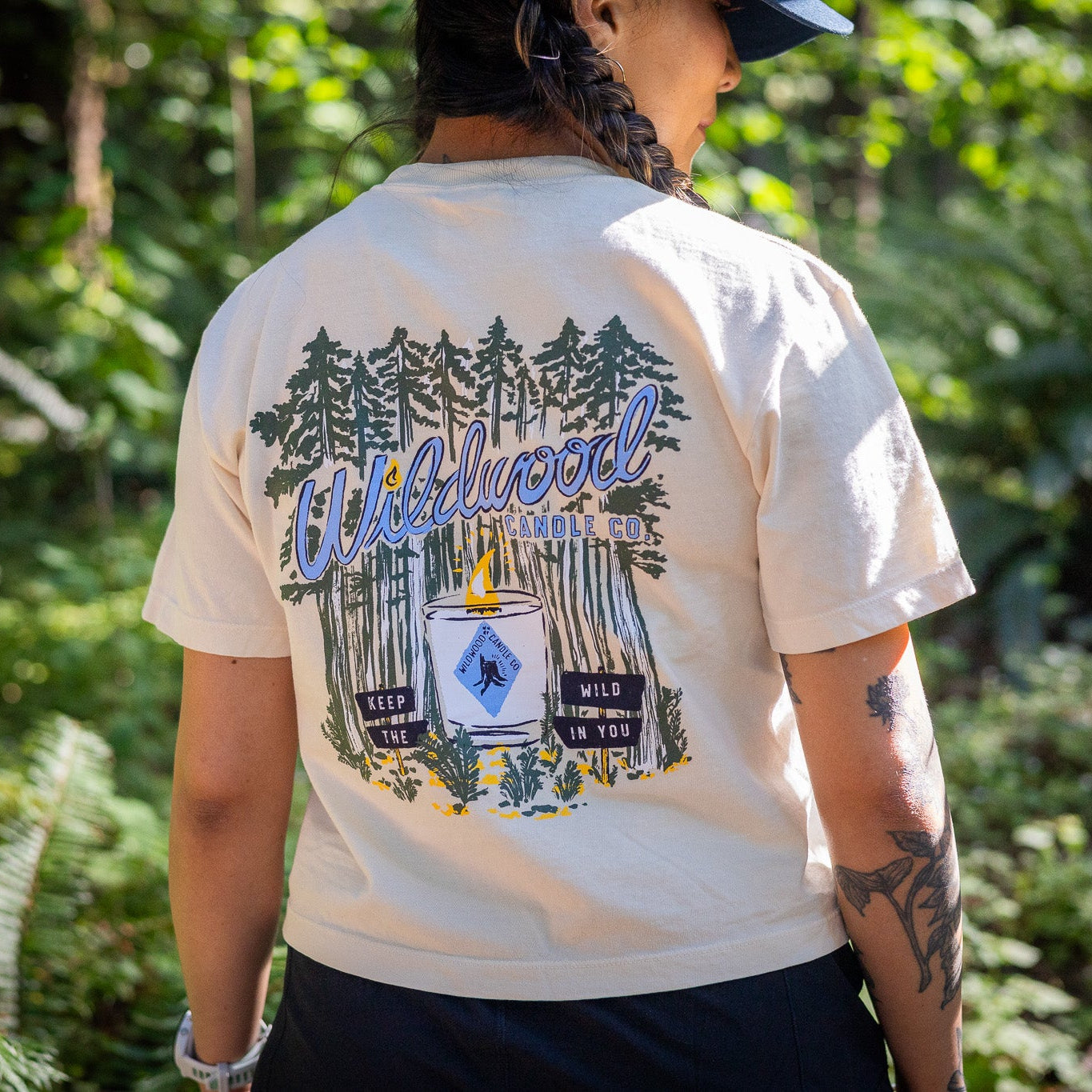Wildwood Candle Co. Women's Crop Tee - Ivory