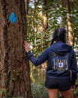 Wildwood Candle Co. Women's Crop Zip Hoodie - Navy