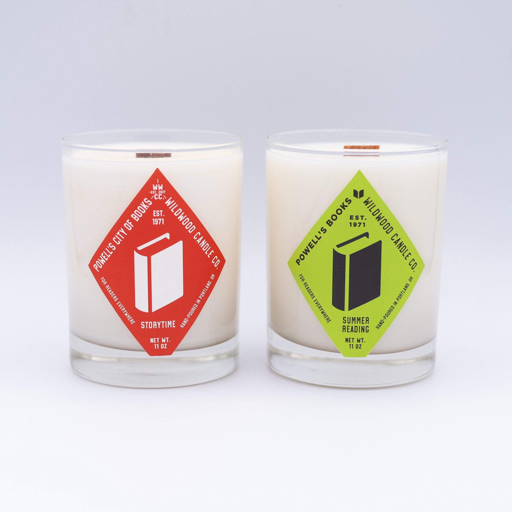 Wildwood Candle Co Candles made in collaboration with Powell's Books Portland