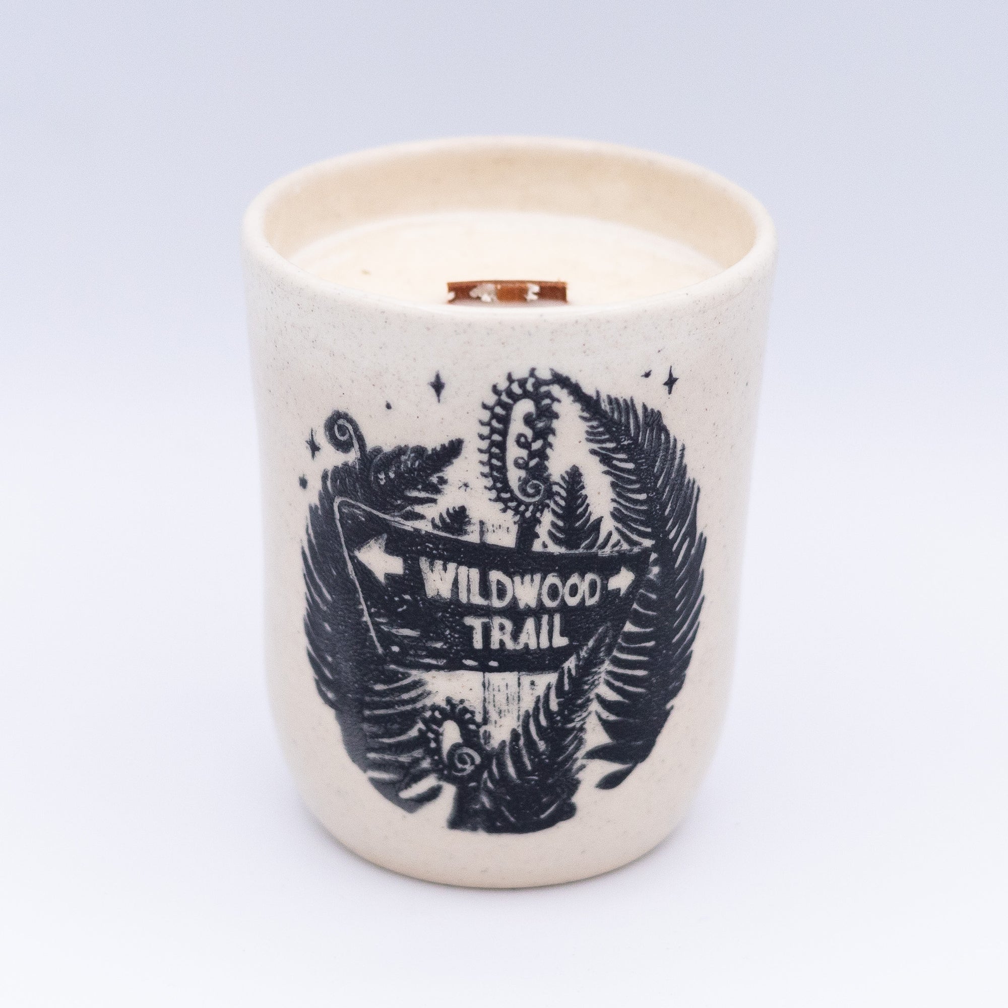 Ceramic Candle with Wildwood Trail Portland, OR illustration - Shop Wood Wick Candles by Wildwood Candle Co.